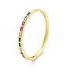 Rack Plating Brass Micro Pave Cubic Zirconia Bangles for Women BJEW-G730-01G-04-1