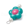 Two Tone Opaque Acrylic Beads with 304 Stainless Steel Flat Head Pins Pendants PALLOY-JF03483-02-5