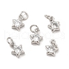 Brass Cubic Zirconia Charms KK-E068-VB227-2