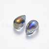 Transparent Spray Painted Glass Charms X-GLAA-R211-03-D01-2