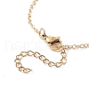 Brass Butterfly & Glass Beaded Charms Necklace with 304 Stainless Steel Chains for Women NJEW-TA00042-7