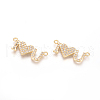 Brass Micro Pave Clear Cubic Zirconia Pendants ZIRC-L085-42G-1