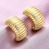 Brass Stripe C-Shaped Stud Earrings EJEW-R025-35G-1