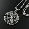 Stylish Punk Stainless Steel Hollow Tree of Life Pendant Necklaces for Men AE1544-1