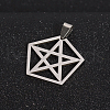 Non-Tarnish Boy Jewelry Original Color 304 Stainless Steel Pentagon with Pentagram Pendants X-STAS-I032-209-1