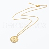 Brass Micro Pave Clear Cubic Zirconia Pendant Necklaces NJEW-J059-01H-2