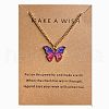 Bohemian Alloy Enamel Butterfly Pendant Necklaces for Women WG0CAA2-13-1
