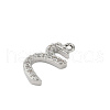 Rack Plating Brass Micro Pave Clear Cubic Zirconia Pendants KK-A224-03J-P-2