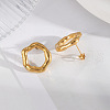 Stainless Steel Irregular Ring Stud Earrings & Cuff Rings Sets for Women OL0643-1-4