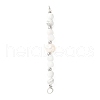 Faceted Round Natural Howlite & Rainbow Moonstone & Potato Natural Cultured Freshwater Pearl Beaded Connector Charms PALLOY-JF03532-04-1