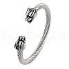 304 Stainless Steel Cuff Bangles for Women STAS-M023-09P-1