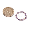 Natural Lepidolite Beaded Stretch Rings RJEW-JR00867-04-3