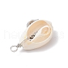 Natural Cowrie Shell & Alloy Sea Animals Pendants PALLOY-JF03751-5