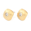 Square Brass Drawbench Stud Earring EJEW-L288-004G-2