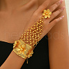 Luxurious Middle Eastern Bride Iron Ring Bracelets with Floral Design EW5813-3