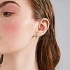 Enamel Striped Thick Hoop Earrings JE1110B-7