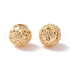 Brass Hollow Round Beads KK-P226-15CG-1