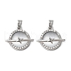 Brass Micro Pave Cubic Zirconia with Glass Pendants KK-Z103-01P-1