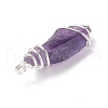 Rough Natural Amethyst Pendants PALLOY-JF01443-02-5