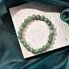 Natural Chalcedony Beaded Stretch Bracelets for Women Men BJEW-F483-04-1