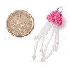 Glass Seed Beaded Jellyfish Pendants PALLOY-MZ00660-05-2