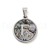 304 Stainless Steel with Paua Shell Pendants STAS-G268-02F-P-2