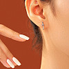 Stainless Steel Clear Cubic Zirconia Sword with Moon Stud Earrings AE8260-5-1