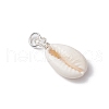 Natural Cowrie Shell Pendants PALLOY-JF03710-01-4
