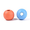 Spray Painted Natural Schima Wood Beads WOOD-N018-05-2