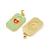 Brass Enamel Pendants KK-L190-008G-02-2