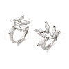 Brass Micro Pave Clear Cubic Zirconia Cuff Earrings for Women EJEW-B057-01P-1