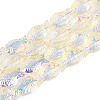 Transparency Electroplate Glass Beads Strands GLAA-T023-40A-08-1