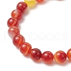 Natural Striped Agate Round Beaded Bracelets BJEW-JB11924-03-4