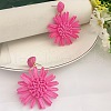 Flower Brass Grass Dangle Stud Earrings FS-WG07395-06-1
