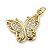 Brass Micro Pave Clear Cubic Zirconia Pendants KK-U005-01I-G-1