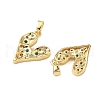 Brass Micro Pave Clear Cubic Zirconia Pendants KK-B139-03G-2