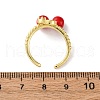 Brass Micro Pave Cubic Zirconia Adjustable Open Cuff Rings for Women RJEW-U057-17A-G-5