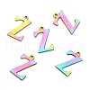 Ion Plating(IP) 304 Stainless Steel Alphabet Charms STAS-H122-Z-M-2
