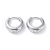 Non-Tarnish 304 Stainless Steel Polishing Hoop Earrings EJEW-G366-01P-1