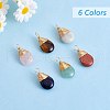 6Pcs 6 Styles Natural & Synthetic Gemstone Brass Pendants G-SZ0002-11-2