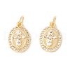 Rack Plating Brass Micro Pave Clear Cubic Zirconia Charms ZIRC-I057-17G-1