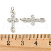 Rack Plating Brass Micro Pave Clear Cubic Zirconia Pendants KK-B093-06P-3