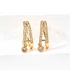 Brass Micro Pave Clear Cubic Zirconia Cuff Earrings EJEW-F370-30G-4
