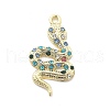 Snake Shape Alloy Rhinestone Pendants PALLOY-Q030-01E-1