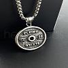 Vintage Stainless Steel Gym Barbell Pendant Necklaces for Men FT9457-1