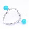 Iron Purse Frame Handle with Solid Color Acrylic Beads FIND-Q038P-D20-2