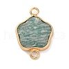 Natural Amazonite Flower Connector Charms KK-U042-17G-06-1