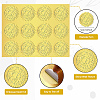 12 Sheets Self Adhesive Gold Foil Embossed Stickers DIY-WH0451-024-3