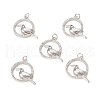 Brass Micro Pave Cubic Zirconia Bird Pendants KK-E068-VB305-4