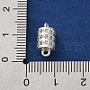 Brass Micro Pave Clear Cubic Zirconia Hollow Column Connector Charms KK-A230-05D-S-3